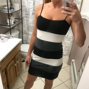 Black striped dress